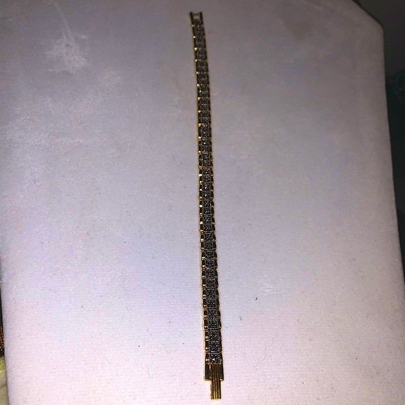 10k Gold & Silver Plated Bracelet Link New Jewelry - Picture 6 of 9